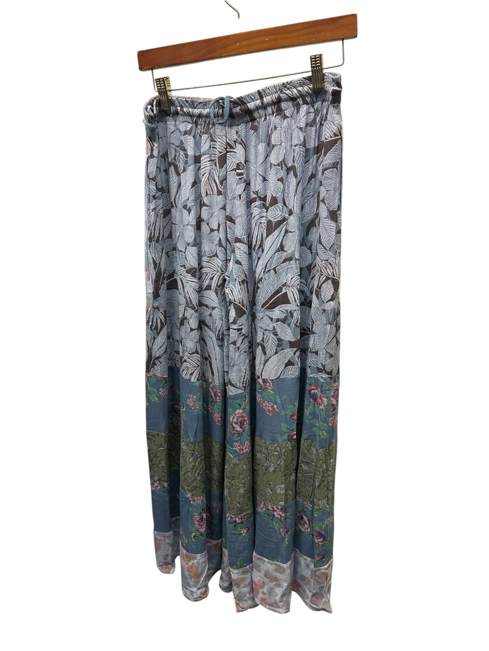 XXL Sacred Threads Blue and Green Floral patchwork pants. 226018. LG/GR/GR01 - Picture 3 of 5